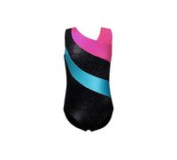 XiaoMoSha Enfant Fille Justaucorps Gymnastique Couleur Dégradé Justaucorps Sans Manches/Manches Longues Leotard Danse Ballet Gym Tenue, Noir 1, 13-14 Ans
