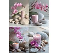 Xiaonu 15x20cm Diamond Painting Fleur, 4 Pack 5D Broderie Diamond Peinture Kits, zen Peinture Diamant Strass Complet Kit, DIY Diamant Painting pour Adulte Enfants Artisanat Décor Murale À La Maison