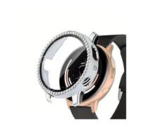 xiaopang Coque en diamant for montre Active 2, 1 pièce, 40mm 44mm, Protection d'écran pare-chocs(White with Silver,44mm)