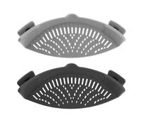 xiaopang Passoire à clipser, Pot for passoire en Silicone, convient à tous les bols, 1/2 pièces(1Pc Black 1Pc Grey)