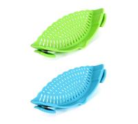 xiaopang Passoire à clipser, Pot for passoire en Silicone, convient à tous les bols, 1/2 pièces(1Pc Blue 1Pc Green)