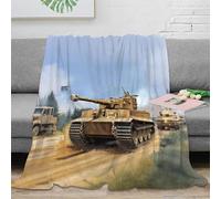 XiaopangXY 60x80inch(150x200cm) WW2 Panther Char (d'assaut) Couverture Plaid Polaire Super Chaude, Plaid Fausse Fourrure Haute Qualité, Style De Tigre I Confortable Blanket, Ultra Douce Et Duveteuse