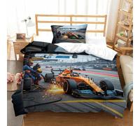 XiaopangXY Confortable Formule 1 Linge De Lit avec Taies d'oreiller Formula Racing Modèle Literie Hypoallergénique Chaleur Parure De Lit Finesse Housse De Couette Single（135x200cm）