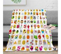 XiaopangXY Emoticon Couverture Polaire, Plaid Polaire Duveteux Plaid Canape Cartoon Emoticons Couvertures Doux Confortables Haute Qualité Anti-Boulochage Lit Salon Chambre 70x80inch(180x200cm)