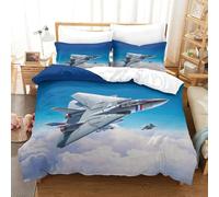 XiaopangXY F-14 Bombcat Housse De Couette King（220x240cm）, 3D Imprimé F14 Avion de Combat Parure De Lit, Hypoallergénique Linge De Lit Confortable Microfibre