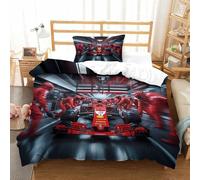 XiaopangXY Ferrariii Finesse Literie Fermeture À Glissière Comfort Cover Lavable Formula Racing Housse De Couette Différentes Tailles Linge De Lit Hygroscopique Parure De Lit Single（135x200cm）