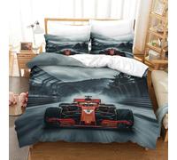 XiaopangXY Ferrariii Housse De Couette Aide Au Sommeil Formula Racing Parure De Lit Microfibre Douce Linge De Lit Respirant Hygroscopique Literie avec Taies d'oreiller Double（200x200cm）