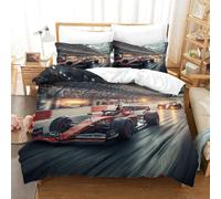 XiaopangXY Ferrariii Literie Set Soft Microfibre Formula Racing Ensemble De Linge De Lit, Parure De Lit Linge De Lit pour Adultes Enfants Hypoallergénique Doux Et Souple King（220x240cm）