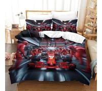 XiaopangXY Ferrariii Modèle Housse De Drap, Lavable Formula Racing Housse De Couette Microfibre Douce Linge De Lit Finesse Literie Hygroscopique Parure De Lit King（220x240cm）