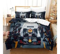 XiaopangXY Formula Racing Housse De Drap Doux Et Souple Parure De Lit Fille Garçon Microfibre Ensemble De Racing Car Literie avec Fermeture Éclair Et Taies D'oreillers Linge De Lit Double（200x200cm）