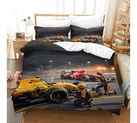 XiaopangXY Formule 1 Modèle Housse De Drap, Lavable Formula Racing Housse De Couette Microfibre Douce Linge De Lit Finesse Literie Hygroscopique Parure De Lit Double（200x200cm）