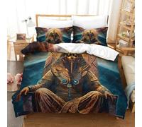 XiaopangXY Lavable Pharaon d'Égypte Design Housse De Couette Double（200x200cm）, Literie Chaleur Linge De Lit Aide Au Sommeil, Finesse TuChar (d'assaut) hamun Parure De Lit