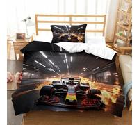 XiaopangXY Microfibre Douce Formule 1 BullRacing Linge De Lit Hypoallergénique Formula Racing Modèle Housse De Couette Confortable Literie Lavable Parure De Lit Résistant À l'usure Single（135x200cm）