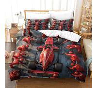 XiaopangXY Microfibre Formule 1 Literie Hypoallergénique Formula Racing Housse De Couette, La Mode Bed Cover Respirant Linge De Lit Fermeture À Glissière Parure De Lit Double（200x200cm）