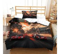 XiaopangXY Personnalité Formule 1 Housse De Couette Lavable Literie Respirant Bed Cover, Différentes Tailles Formula Racing Design Parure De Lit, Microfibre Linge De Lit Single（135x200cm）