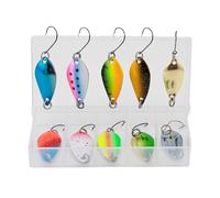 XIAOQENAN 10pcs Fishing Spinner Swimaits Signit pour Les Fous De Paillettes d'eau Salée Et d'eau Salée Set Spoon Steel Single Hook Spinner Baits Lours De Pêche À La Cuillère