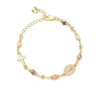 XIAOQENAN Alliage avec cœur doré et croix en obsidienne symbolisant la protection et la foi pour une utilisation longue durée, taille unique, Comme décrit