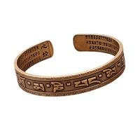 XIAOQENAN Authentique breloque bouddhiste tibétaine soutra fabriquée à la main en cuivre avec six mantras réglables pour la protection spirituelle manchette ouverte, taille unique, Comme décrit