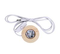 XIAOQENAN Base en bois pour base créative en bois 3D Boule de cristal LED Base en bois personnalisation