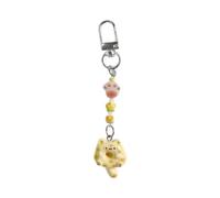XIAOQENAN Beignets ludiques Accessoire mobile en résine souple compatible avec la plupart des téléphones et sacs à main Bijoux Donuts à la mode, beige, Keychain