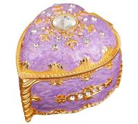 XIAOQENAN Boîte à bijoux en forme de cœur avec strass pour boucles d'oreilles de mariage, intérieur en velours, boîte à bijoux sophistiquée
