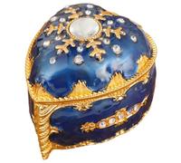 XIAOQENAN Boîte à bijoux en forme de cœur avec strass pour boucles d'oreilles de mariage, intérieur en velours, boîte à bijoux sophistiquée