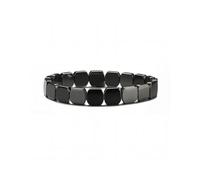 XIAOQENAN Bracelet élastique en hématite avec perles carrées en pierre noire naturelle - Confortable - Unisexe - Accessoire quotidien - Bracelets créatifs, taille unique, Comme décrit