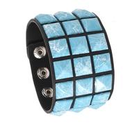XIAOQENAN Bracelet en cuir PU souple clouté carré réglable confortable pour un usage quotidien unisexe doux carré clouté cuir PU confortable réglable pour un usage quotidien unisexe, taille unique
