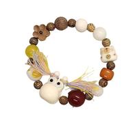 XIAOQENAN Bracelets tendance en bois colorés - Bijoux d'amitié uniques pour correspondre à tous les looks - Perles colorées, taille unique, Comme décrit