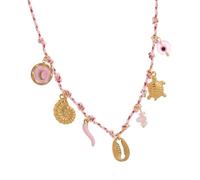 XIAOQENAN Chaîne réglable en acier inoxydable avec divers pendentifs élégants pour le cou - Collier tressé pour femme, taille unique, Comme décrit, Comme décrit.