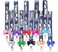 XIAOQENAN Cheer Squad Lot de 10 porte-clés aux couleurs vives en polyester robuste, sécurisés et portables pour un usage quotidien, noir foncé, taille unique