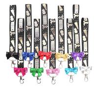 XIAOQENAN Cheer Squad Lot de 10 porte-clés aux couleurs vives en polyester robuste, sécurisés et portables pour un usage quotidien, Noir , taille unique