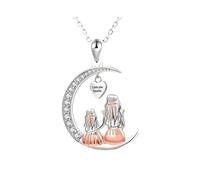 XIAOQENAN Collier avec pendentif arbre de vie en forme de cœur et lune - Cadeau symbolique pour mère, anniversaire, Noël, chaîne réglable, cadeau de fête des mères, taille unique, Comme décrit, Comme