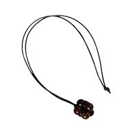 XIAOQENAN Collier avec pendentif contemporain superposé - Chaîne noire fine - Accessoire coréen - Bijou esthétique pour tenues de rue - Collier inspiré des blogueurs tendance, taille unique, Comme