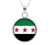 XIAOQENAN Collier avec pendentif drapeau de la Syrie - Tendance - Bijou de cou / porte-clés pour homme et femme, taille unique