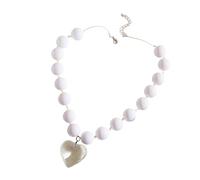 XIAOQENAN Collier avec pendentif en forme de cœur à la mode pour la femme moderne à la recherche d'élégance et de style, cadeau romantique, taille unique, Comme décrit, Comme décrit.