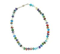 XIAOQENAN Collier de perles de verre Millefioris fabriqué à la main - Accessoire de bijoux italiens pour femme élégant - Opale - Accessoires de tous les jours