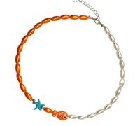 XIAOQENAN Collier élégant sur le thème des poissons-clowns - Collier élégant avec perles - Bijou de cou unique - Cadeau d'anniversaire de mariage, taille unique, Comme décrit, Comme décrit.
