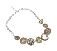 XIAOQENAN Collier en laiton de style punk unique avec chaîne clavicule au look antique distinctif, bijou fait à la main pour les créateurs de tendances