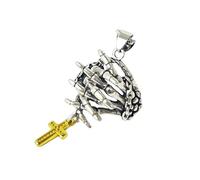 XIAOQENAN Collier/pendentif squelette distinctif avec mains de prière style gothique bijoux symbole religieux accessoire rock amant collier/pendentif, taille unique, Comme décrit, Comme décrit.