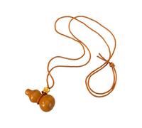 XIAOQENAN Collier tendance avec pendentif en forme de gourde en bois - Longue chaîne réglable - Convient pour un pull assorti, dark rope, Comme décrit, Comme décrit.