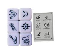 XIAOQENAN Dés en acrylique avec motif de mots-clés - Coins ronds - Jeu de table multi-faces - Outil de comptage des mathématiques - Accessoire de table durable pour jeux de rôle