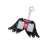 XIAOQENAN Élégant porte-clés à plumes Defender à 2 emplacements en polyacrylate immunitaire contre les rayures, visage lisse, prêt pour un usage quotidien, porte-clés de bureau, Noir , Taille unique