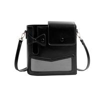 XIAOQENAN Élégant sac à bandoulière en cuir PU pour bouteille d'eau compagnon porte-gobelet sacs pour les trajets quotidiens et les aventures en plein air Sac à bouteille d'eau avec nœuds, Noir , One