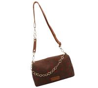 XIAOQENAN Élégant sac à bandoulière en velours côtelé pour femme avec chaîne, sac à main de voyage compact pour un usage quotidien, marron, One Size