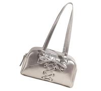 XIAOQENAN Élégant sac à bandoulière inspiré du ballet avec nœuds féminins pour le travail, le shopping et les rendez-vous galants, accessoire féminin moderne, Argenté., One Size