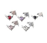 XIAOQENAN Ensemble De 10 Battes Cardiaques Charme pour Le Collier Zircon Pendants Accessoires De Bijoux Faits À La Main pour Le Pendentif en Zircon d'amant Artisanal