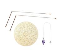 XIAOQENAN Ensemble d'outils de radiesthésie en cuivre avec pendules en cristal + tapis de divination pour la recherche de trésors