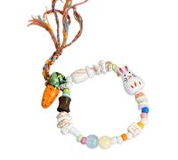 XIAOQENAN Fashionable Charmant dessin animé de dessins animés Décoration bracelet corde carotte pour mariées Styles Céramique avec perles, One Size, Comme décrit ci-dessus