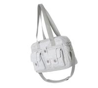 XIAOQENAN Grand sac à bandoulière multifonction avec sangle réglable et boutons multi-poches, sac à bandoulière pour étudiants, sac à main sous les aisselles, cartable pour femme, gris, One Size